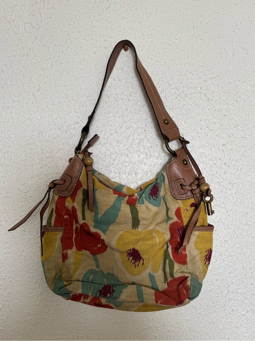 Fossil Floral Canvas Shoulder Bag
